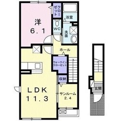 総合リハビリセンター駅 徒歩19分 2階の物件間取画像